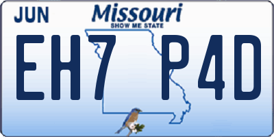 MO license plate EH7P4D