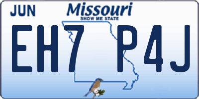 MO license plate EH7P4J