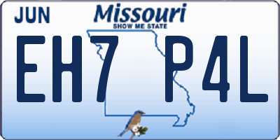 MO license plate EH7P4L
