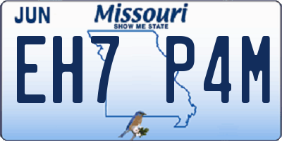 MO license plate EH7P4M