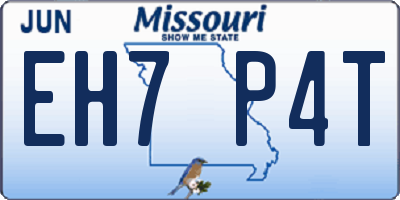 MO license plate EH7P4T