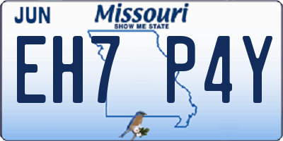 MO license plate EH7P4Y