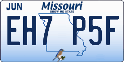 MO license plate EH7P5F