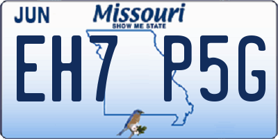 MO license plate EH7P5G