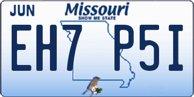 MO license plate EH7P5I