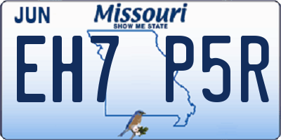 MO license plate EH7P5R