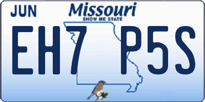 MO license plate EH7P5S