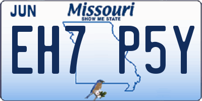MO license plate EH7P5Y
