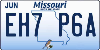 MO license plate EH7P6A
