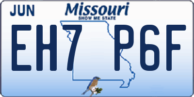 MO license plate EH7P6F