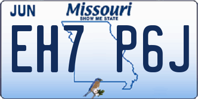MO license plate EH7P6J