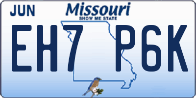 MO license plate EH7P6K
