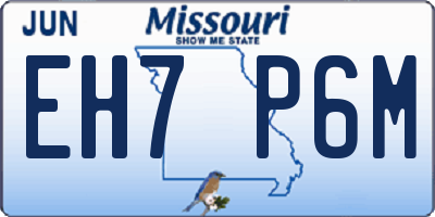 MO license plate EH7P6M