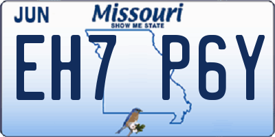MO license plate EH7P6Y
