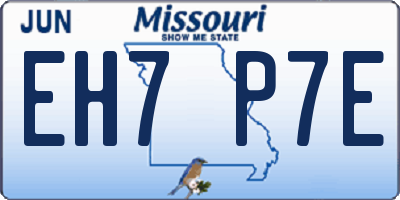 MO license plate EH7P7E