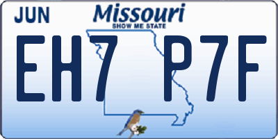 MO license plate EH7P7F