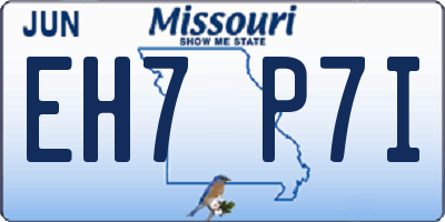 MO license plate EH7P7I
