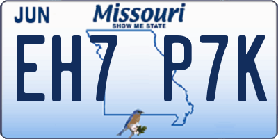 MO license plate EH7P7K