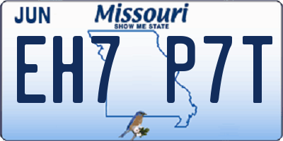 MO license plate EH7P7T