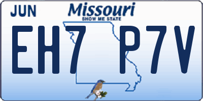 MO license plate EH7P7V