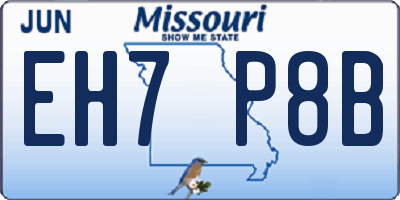 MO license plate EH7P8B