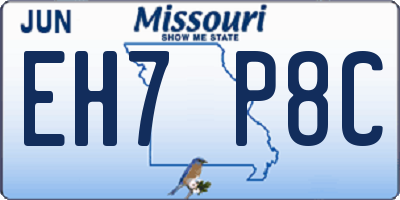 MO license plate EH7P8C