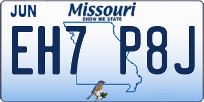 MO license plate EH7P8J