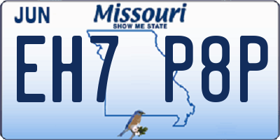 MO license plate EH7P8P
