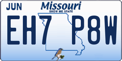 MO license plate EH7P8W