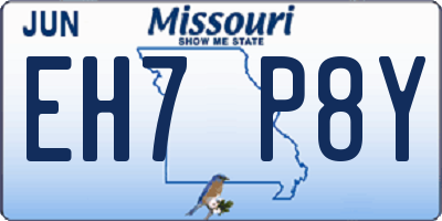 MO license plate EH7P8Y