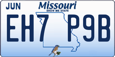 MO license plate EH7P9B