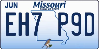 MO license plate EH7P9D