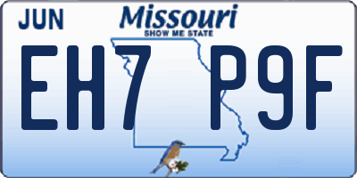 MO license plate EH7P9F
