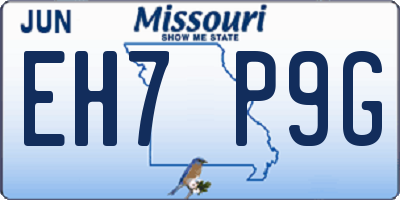 MO license plate EH7P9G