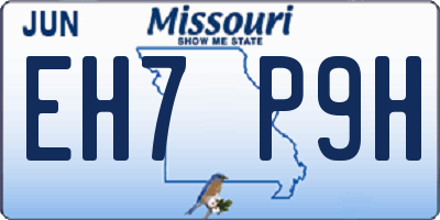 MO license plate EH7P9H