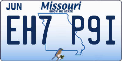 MO license plate EH7P9I