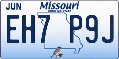 MO license plate EH7P9J