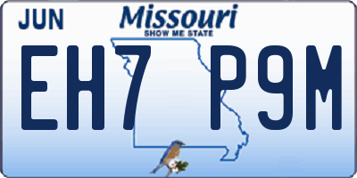 MO license plate EH7P9M