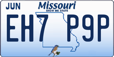 MO license plate EH7P9P