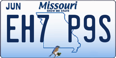 MO license plate EH7P9S