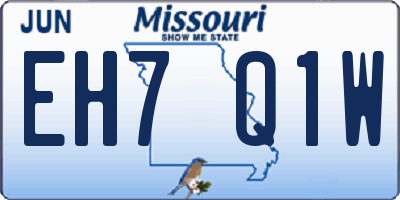 MO license plate EH7Q1W
