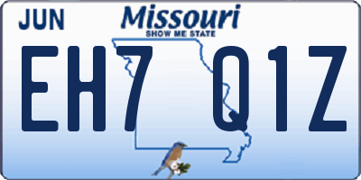 MO license plate EH7Q1Z