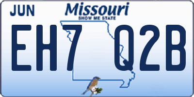 MO license plate EH7Q2B