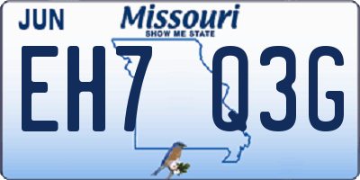 MO license plate EH7Q3G