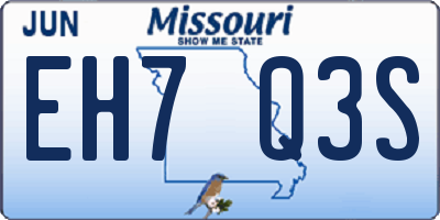 MO license plate EH7Q3S