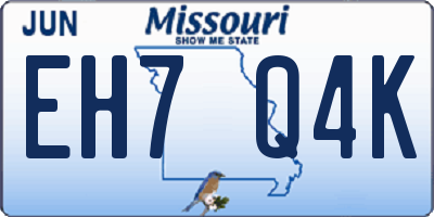 MO license plate EH7Q4K