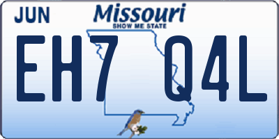 MO license plate EH7Q4L