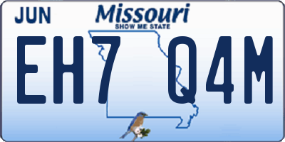 MO license plate EH7Q4M