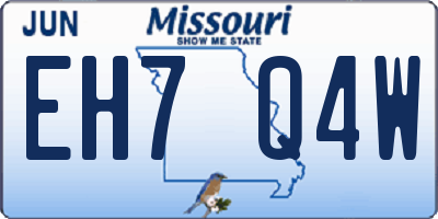 MO license plate EH7Q4W