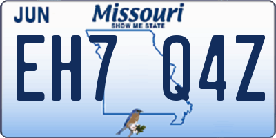 MO license plate EH7Q4Z
